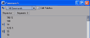 Флажок Edit Palettes позволяет