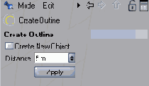 Настройка инструмента Create Outline